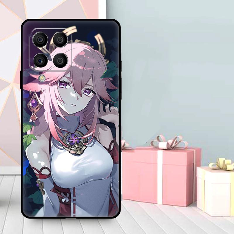 Чехол Yae Miko Genshin Impact для Samsung Galaxy M06 M11 M31 M14 M34 M54 M12 M32 M52 M15 M13 M16 M36 M56 M53 M35 M55