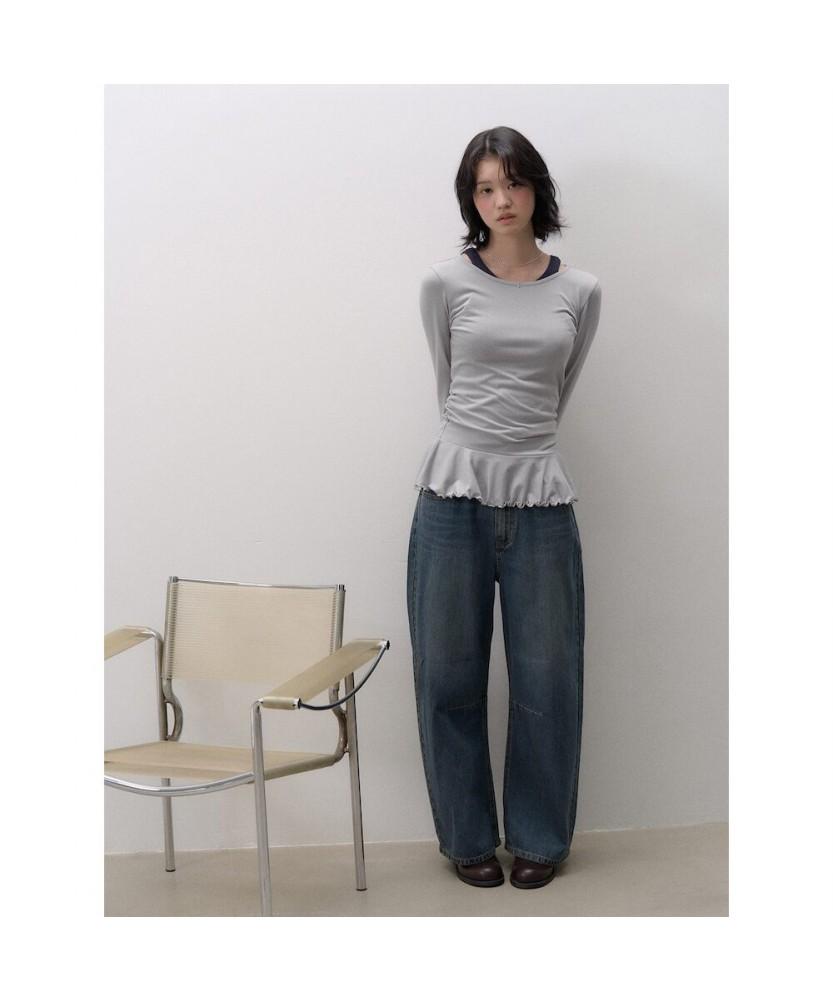 8SECONDS Long-Sleeve Tiered T-Shirt For Layering Gray