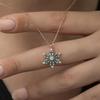 Aquamarine Stone Flower Necklace Women's Sterling Silver Necklace