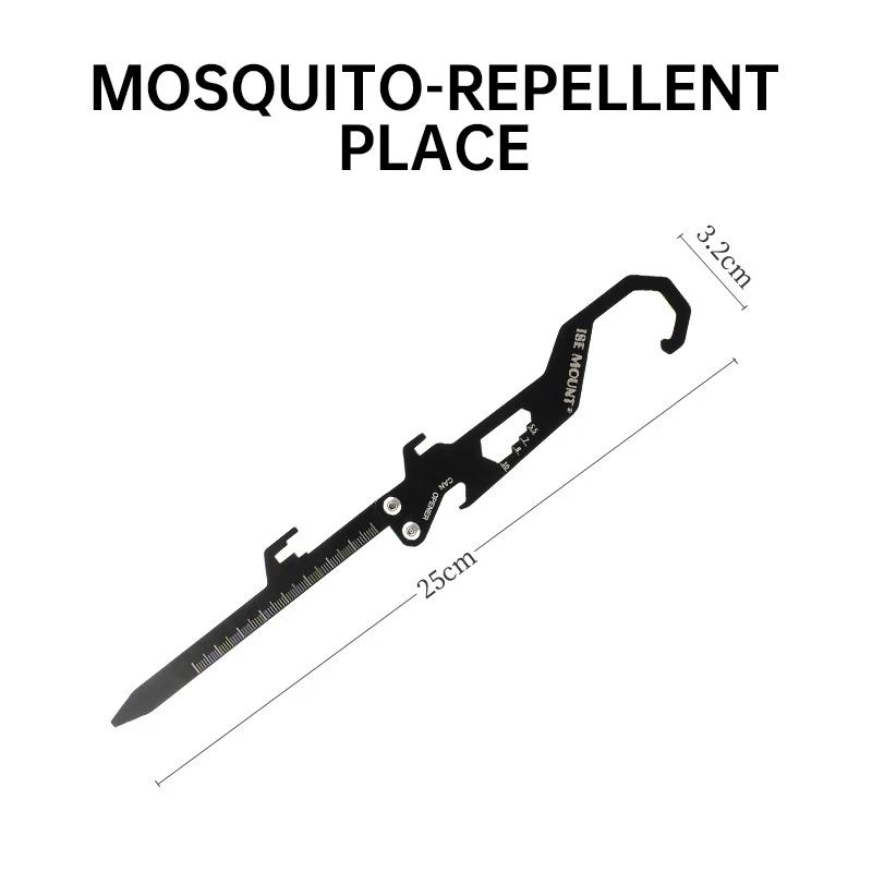Outdoor Summer Anti-mosquito Ground Insert Multi-functional Bottle Opener Measuring Scale Stainless Steel Mosquito Coil Holder