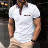 Men's Polo Shirt Button Up Polos Casual Sports Lapel Short Sleeve Fashion Patchwork Summer Regular Fit Polo Shirts