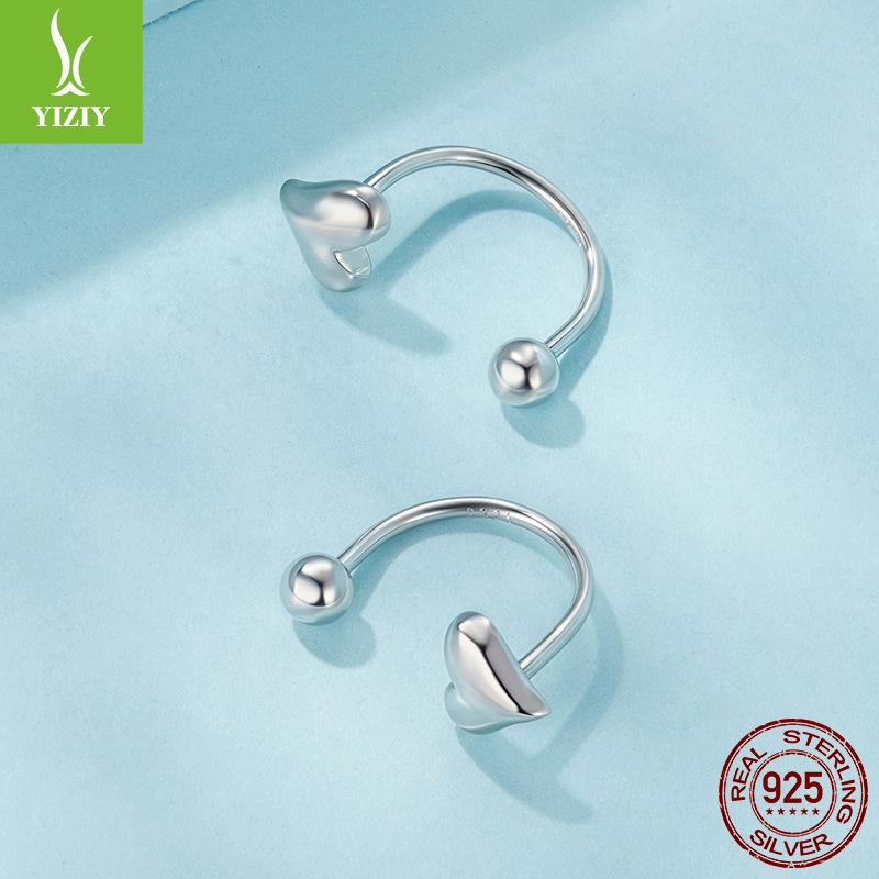 Серьги-пусеты Love Reverse для женщин, персонализированные минималистичные серьги из стерлингового серебра S925 с передней и задней структурой