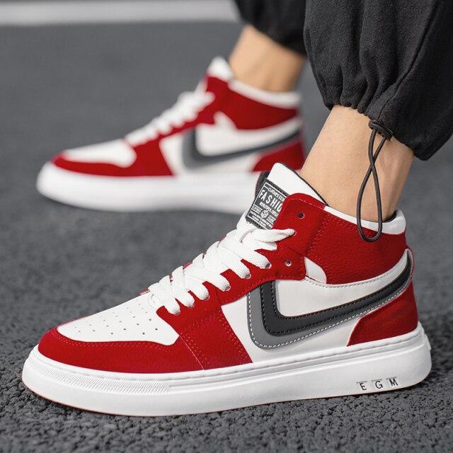 Crlaydk Spring New High Top Sneakers Walking Sports Tennis Breathable Shoes Lace -Up Comfortable Footwear Ankle Basket Homme