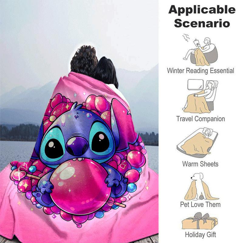 1pc Stitch Printing Blanket - Soft, All-Season Throw for Living Room, Bedroom,Travel