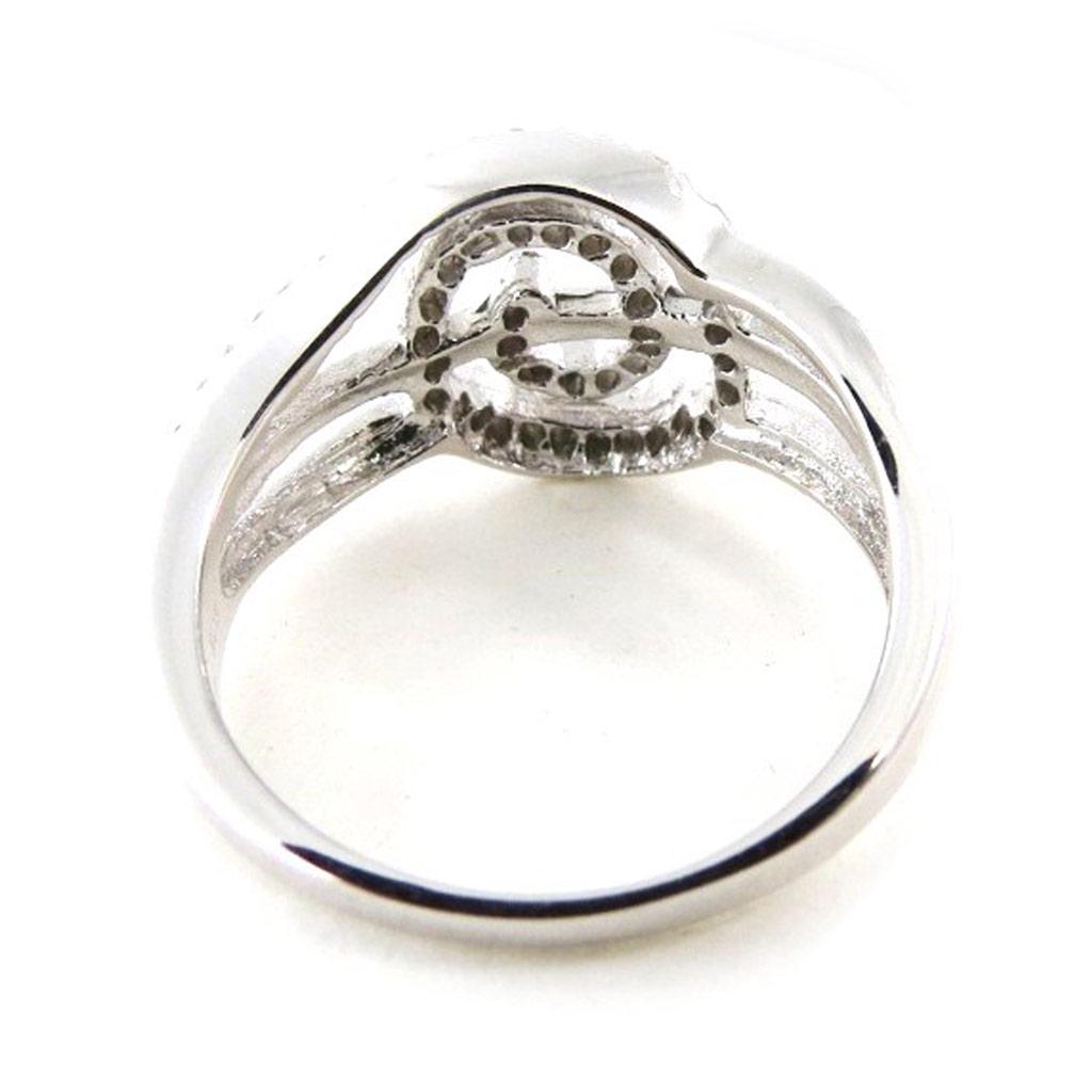 Серебряное кольцо "Богиня" белое золото (родий) - 10 мм