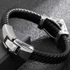 Кожаные браслеты в стиле панк-рок с черепом для мужчин, ювелирные изделия из нержавеющей стали 316L, аксессуары на руку Mannen