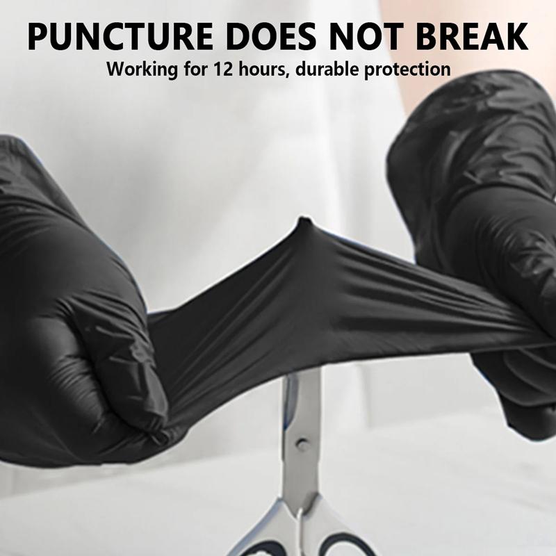 20/100 шт. Черные нитриловые перчатки Одноразовые перчатки для ухода за волосами для ухода за домашними животными Домашняя уборка Кухня Салон красоты Ногти Без пудры