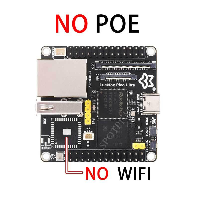 Микрофон Luckfox Pico Ultra, аудиомодуль WiFi6 PoE RV1106 с 8 ГБ eMMC.