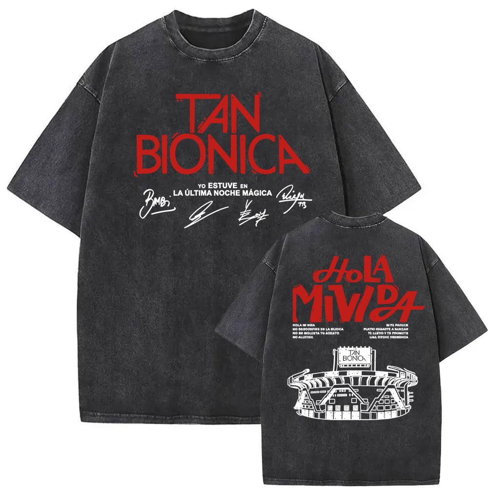Rock Band Tan Bionica Chano Graphic T Shirt Men Women Harajuku Streetwear Tshirt Cotton Oversized Vintage Washed Tshirt