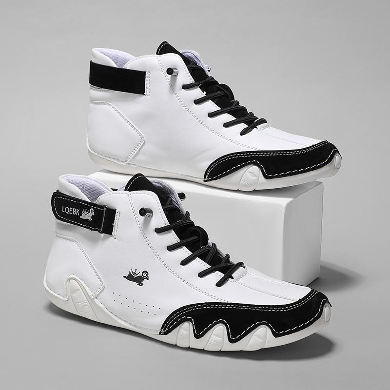 Женские кожаные модные рабочие туфли с мягкой подошвой, удобные новые дизайнерские брендовые ботинки для отдыха на мотоцикле, обувь для мужчин