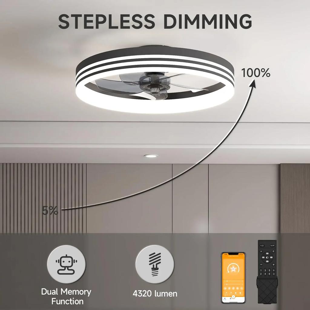 Modern Ceiling Fan Light Lightweight Household Fan Remote Embedded Dimmable LED Ceiling Light Ceiling Fan with Light 110v 220v