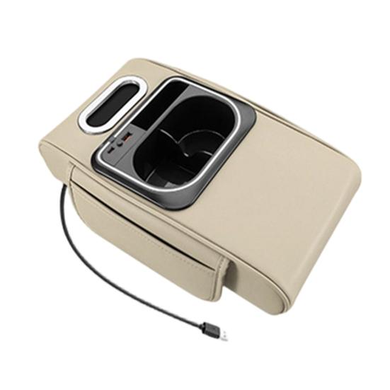 5-в-1 Органайзер на подлокотник автомобиля с держателем для стаканчика с салфетками, USB-портом для зарядки, подсветкой салона, усиливающая накладка для хранения в салоне для большинства автомобилей, портативный для автомобиля