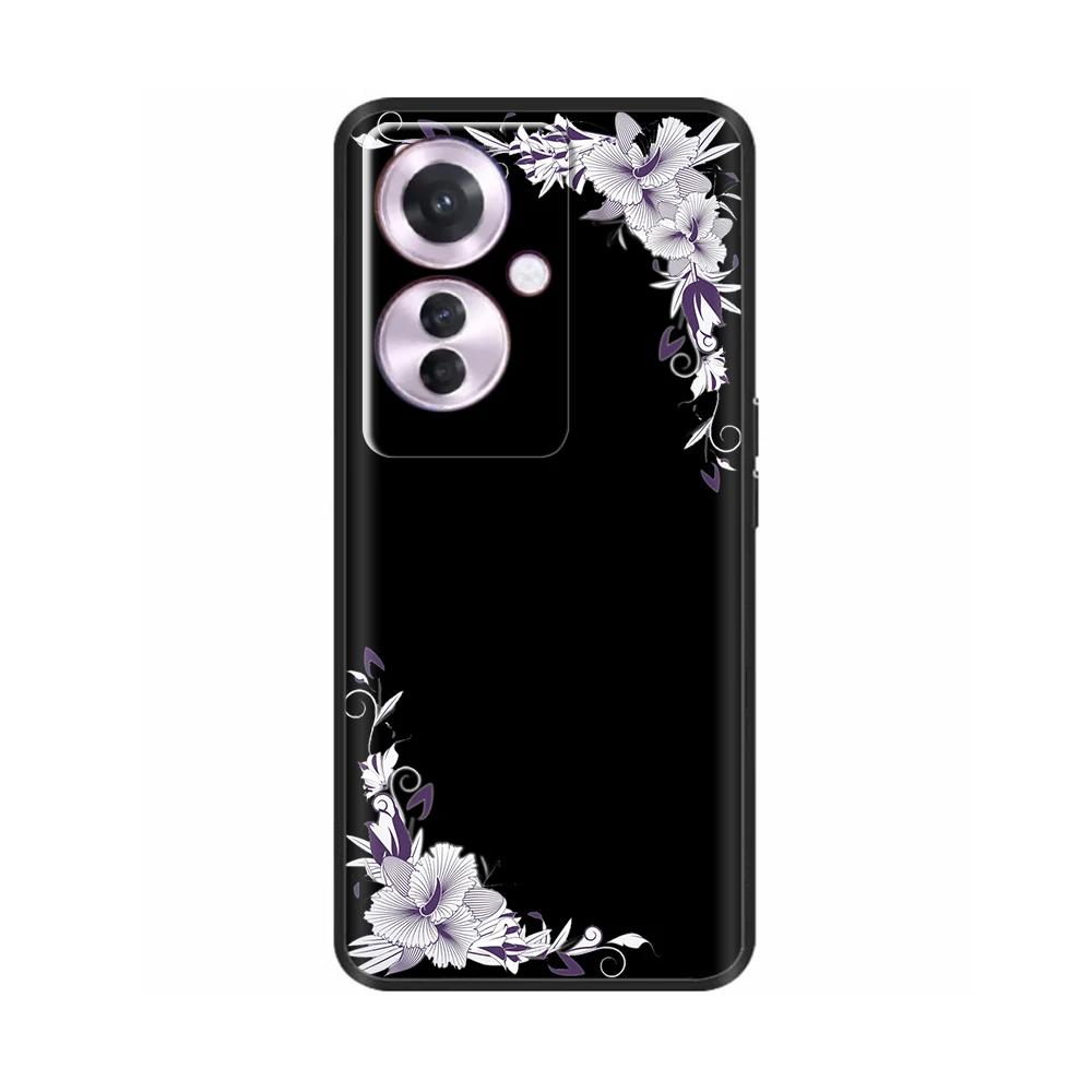 Чехол для OPPO F25 Pro 5G Черный силиконовый Мягкая задняя крышка телефона Для OPPO Reno 11F Reno11 F Чехол Для OPPO F25 Pro F25Pro 5G Чехлы