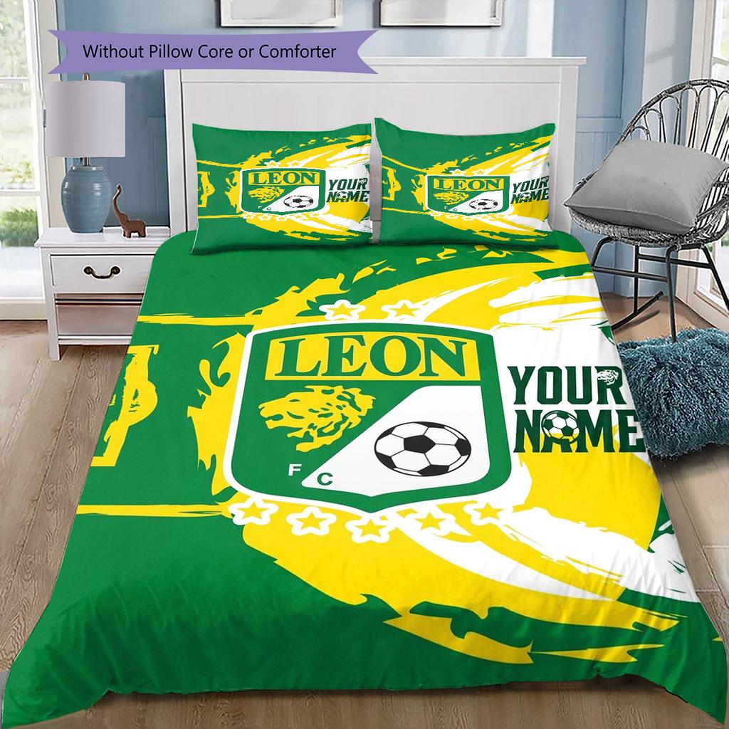 Leon Fc Crest Custom Name Pattern Bedding Quilt Set Quilt Cover Pillowcase Home Birthday Gift(1 * duvet cover + 2 * pillowcase, without core)