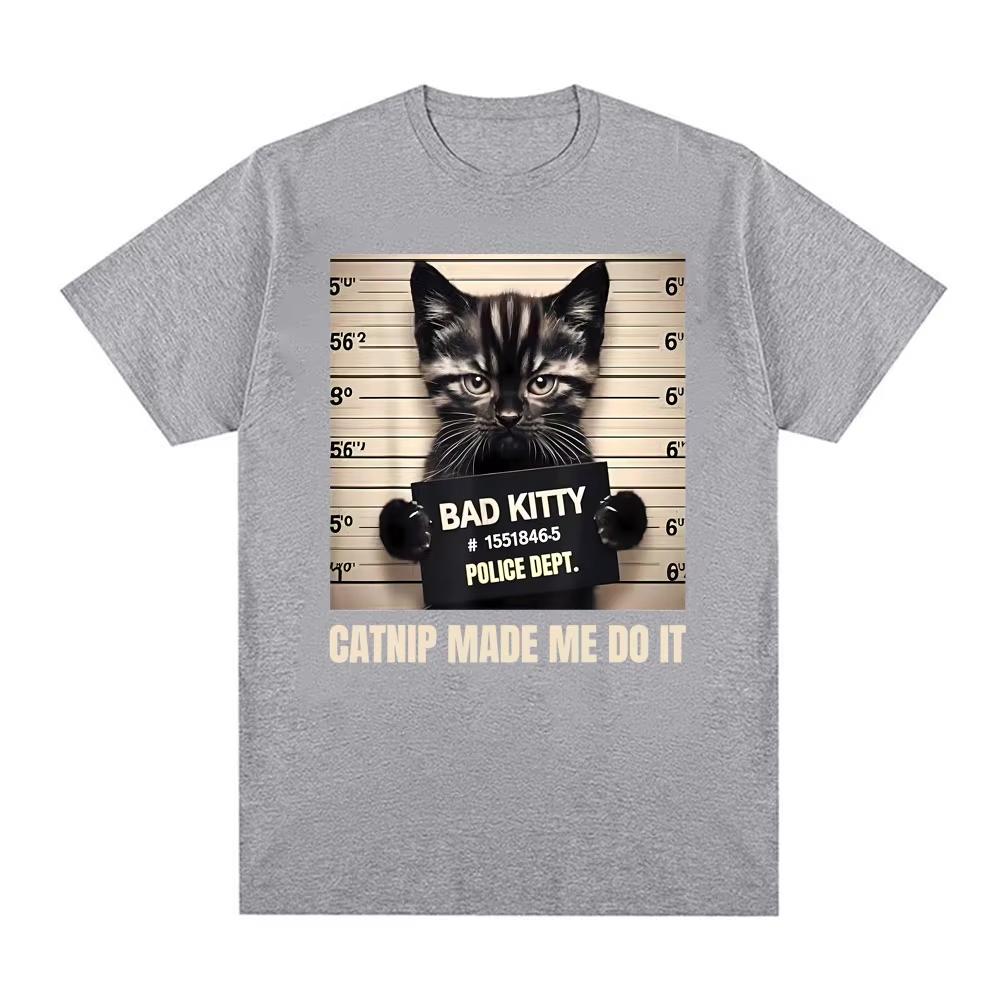 Mugshot for Cat Lover Cat Mom Cat Dad Graphic Tee Shirt Unisex Women Short Sleeve pure Cotton T Shirts Fashion Gothic Streetwear