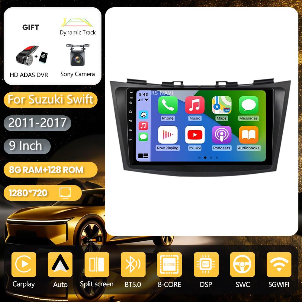 Android 16 pour Suzuki Swift 4 2011-2016 2017 Carplay Auto Radio de Voiture Multimédia GPS DSP Autoradio Stéréo Caméra 360° Snapdragon