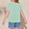 Children's Short-sleeved Solid Color T-shirt For Girls With Puffed Sleeve Chiffon Top