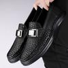Trendy New Crocodile Pattern Business Formal Shoes Thick Soled Low Cut Men's Work Shoes Versatile Leather Casual Shoes for Men’s