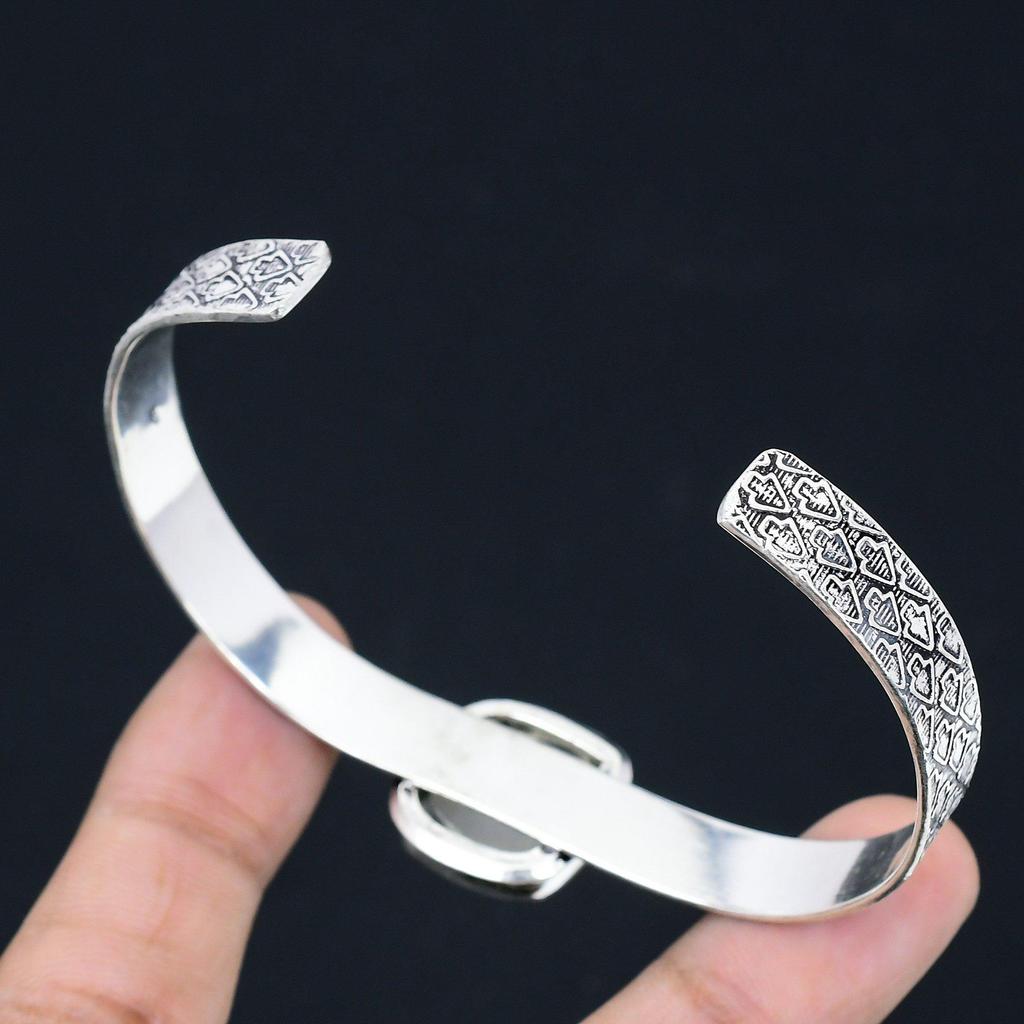 Halloween Sale Natural Rainbow Moonstone Wedding Bangle Bracelet Sterling Silver