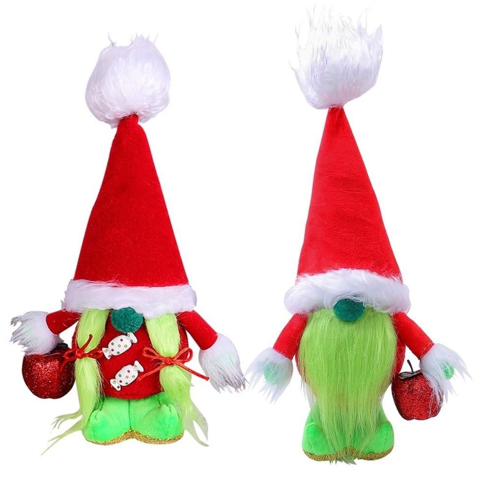 Desktop Ornament Dwarf Elf Doll Padding Cotton Plush Doll GreenHaired Plush Doll Festival