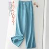 Linen Pants Wide Leg Pants Women's High Waist Slimming Cotton Linen Pants Versatile Straight Leg Women's Pants