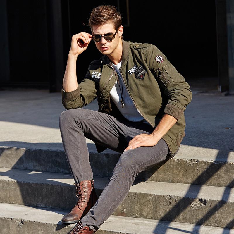 Men Casual Loose Coat Mens Bomber Jacket Cool Outwear