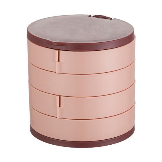 Коробка для хранения ювелирных изделий Пластиковая Многослойная Пылезащитная Влагозащищенная Вращающаяся на 360 градусов Органайзер для ювелирных изделий со встроенным зеркалом