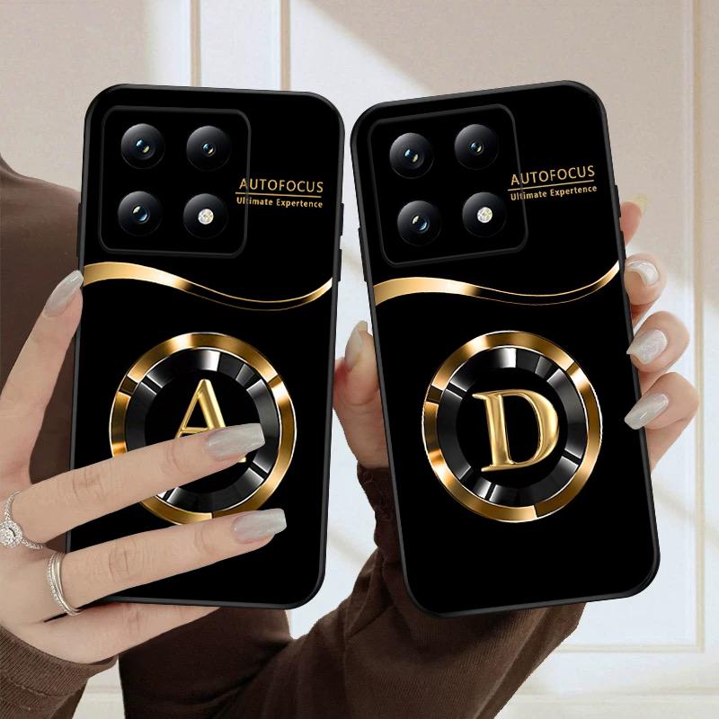 Золотая счастливая буква для Xiaomi Poco X7 M7 Pro 5G M5 X4Pro 4 M6 4G C65 C75 F6 F5 X6 5 7 X5 F7 Ultra M5S M4Pro 5G мягкий чехол для телефона