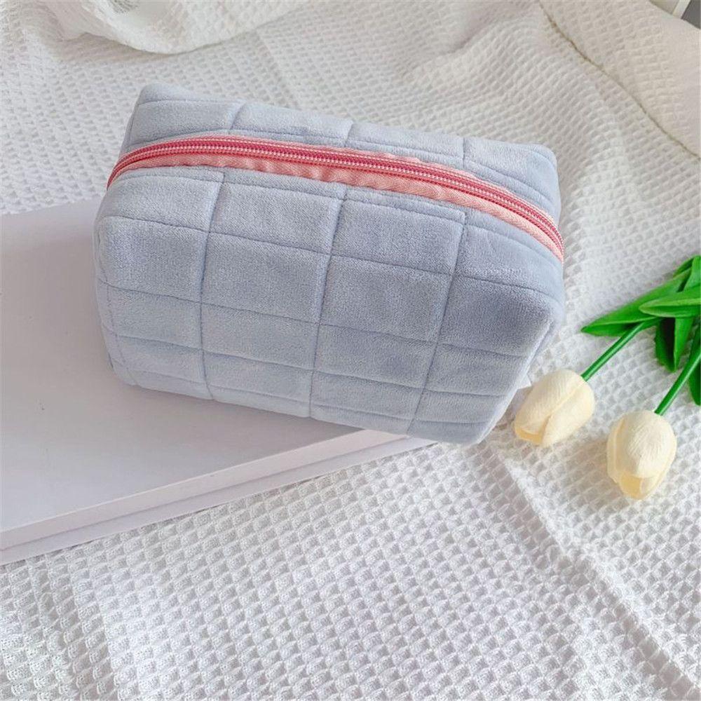 Cosmetic Bag Korean Cute Pen Bag Large-Capacity Multifunctional Plush Pencil Case Makeup Bag