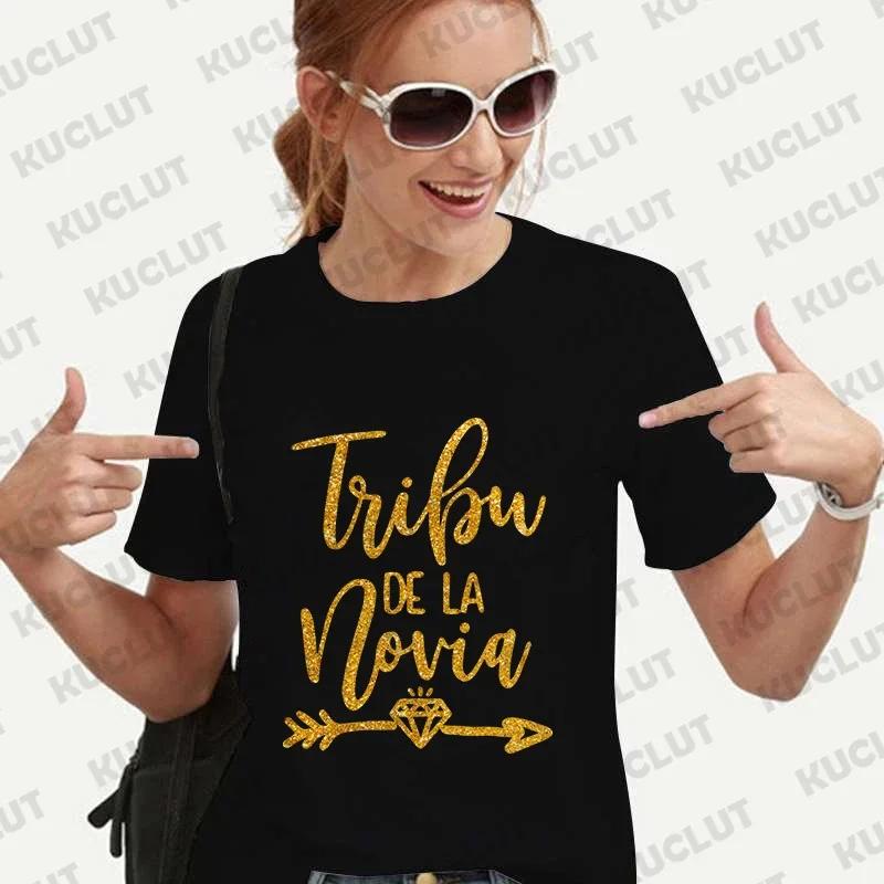 Spanish Team Bride Tribe T-shirt Woman Bachelorette Single Farewell Party Tees Bridesmaid Shirt Bridal Shower Wedding Y2k Tops