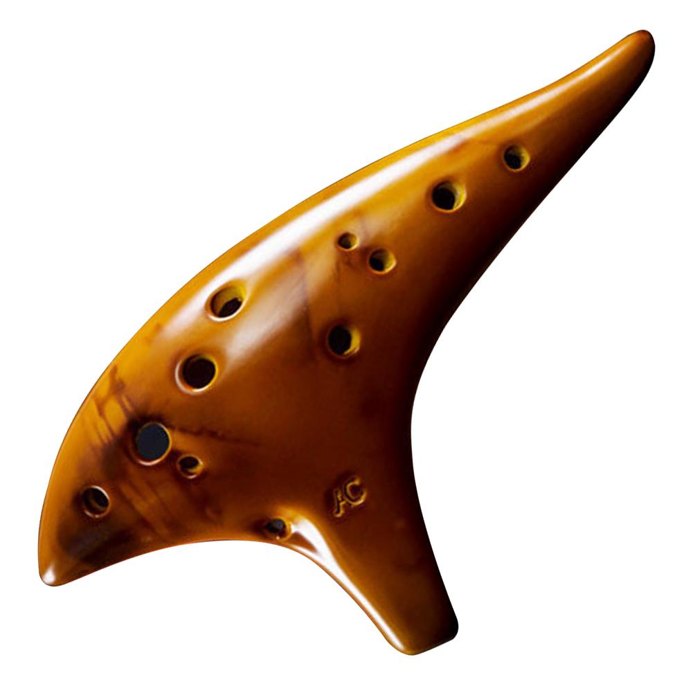 12 Hole Natural Ocarina Stable Intonation Alto C Tone Smokey Fired Ocarinas with Protective Bag Gift for Kid Adult