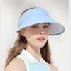 Женская летняя шляпа с большими полями и защитой от ультрафиолета, регулируемая, открывающая лицо, шапки-бини из дышащего материала