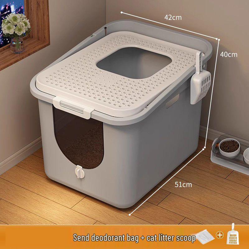 Top-Entry Odor-Proof Cat Litter Box - Splash & Smell Resistant 