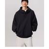 Henley Collar Button Hooded Sweatshirt Men in Autumn Winter Trendy Brand Loose Niche Design Casual Jacket