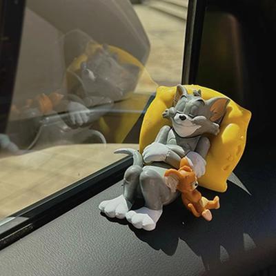 Мультяшный Кот и Мышь Украшение для Автомобиля Смоляное Украшение на Панель Автомобиля