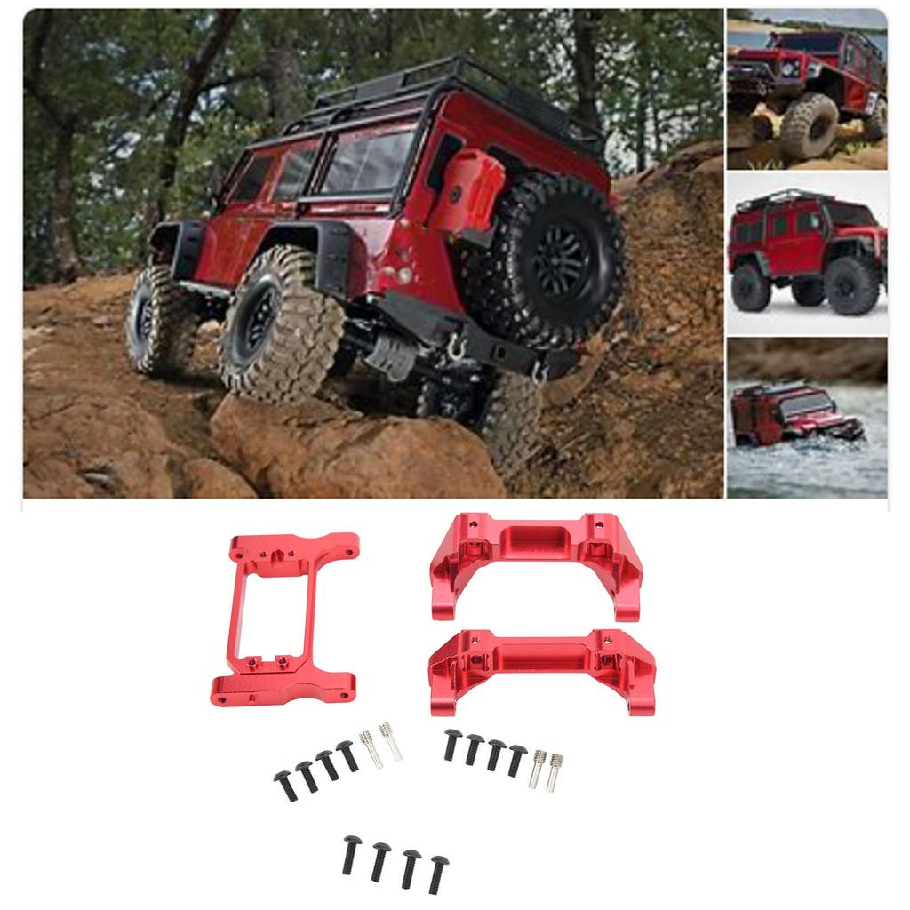 RC Front Rear Bumper Mount Servo Mount Set Aluminum Alloy Bumper Mount Servo Mount for 1Celsius10 RC Crawler Car