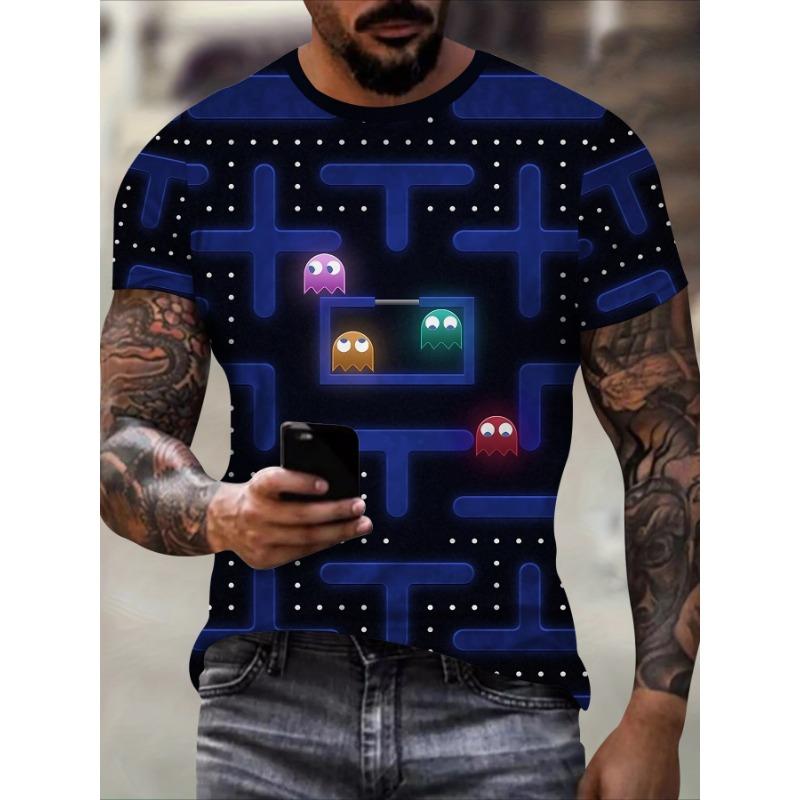 Новая 3D футболка для мужчин, короткий рукав в стиле хип-хоп, мужская футболка Fire Ball Harajuku