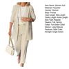 2 Pcs/Set Women Suit Coat Pants Set Single Button Lapel Long Sleeves Soid Color High Waist Straight Trousers OL Commute Business Formal Style Outfit