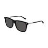 Side Lettering Logo Plate Frame Square Sunglasses Men's Black