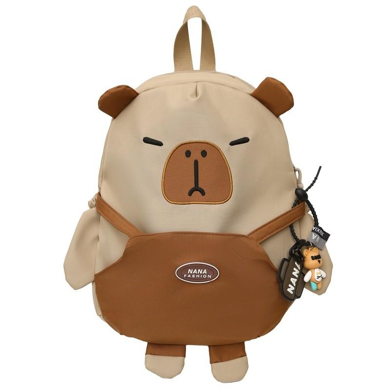 Capybara Student Backpack Class Bag Waterproof Capacity Large Storage Partition