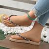 Summer New Women's Fashion Trend, Anti Slip, Wear-resistant, Comfortable Soft Bottom, Ethnic Style Flat Heel Flip Flops