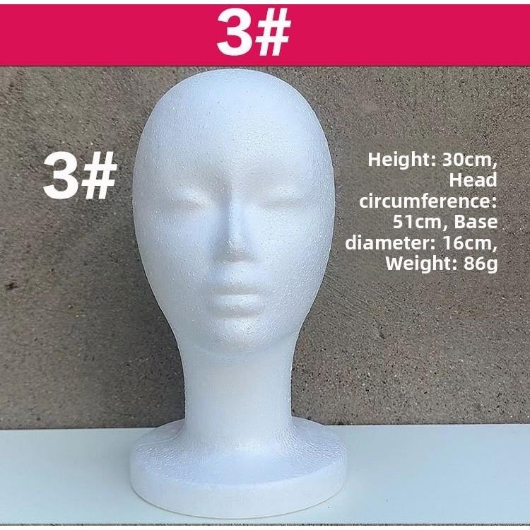 White Doll Head Mannequin With Foam Padding For Wig Display And Styling Support