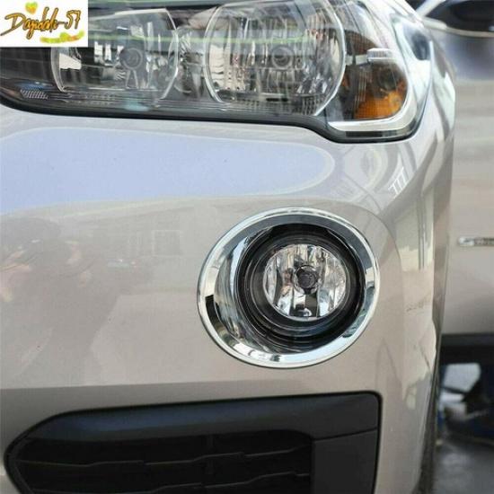 Fit For BMW X1 F48 2016- Chrome ABS Exterior Front Fog Light Lamp Cover Trim