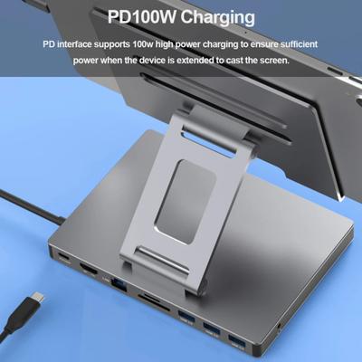 Док-станция-подставка для ноутбука USB 3 TF, многопортовый слот для карт, 4K 60 Гц, совместимый с HDMI