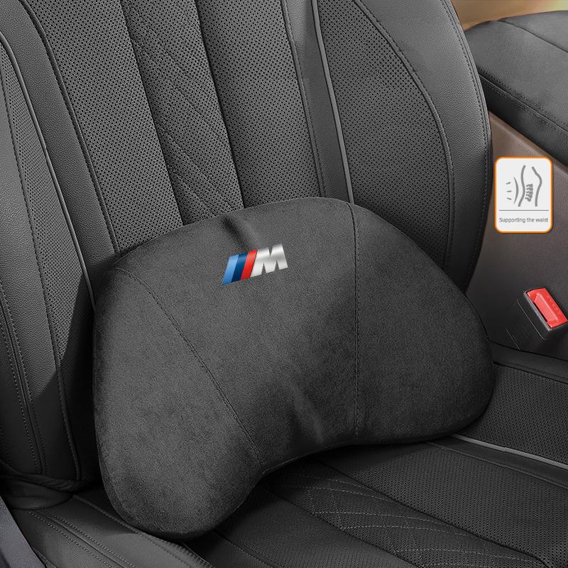 SCKS3 For BMW Car Neck Pillow Suede Leather Breathable Auto Seat Headrest M M2 M3 M4 M5 M6 M7 E46 E90 E60 F30 G01 E39 X1 X3 X4 X5