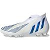 Predator Edge+ Round Toe Slip-On AG (Rubber Short Studs) Durable Soccer Shoes Men Soccer Shoes White Blue GZ4647