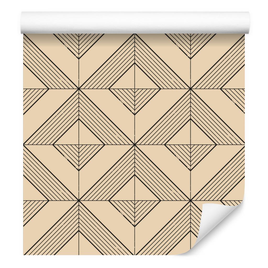 Geometric rhombus wallpaper beige and cream for living room and bedroom 50x1000