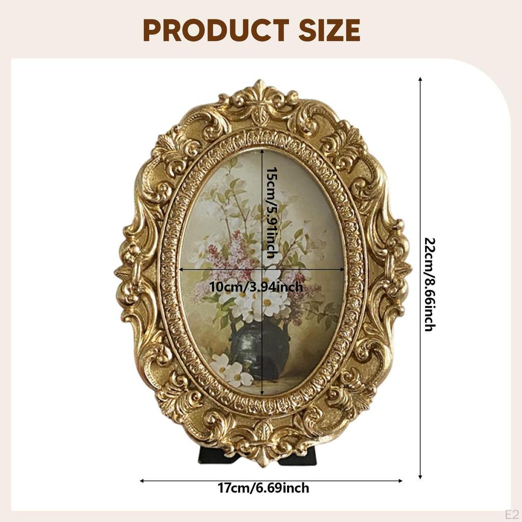 Овальная фоторамка Фото Настольная Декоративная Семейное Украшение Ручной работы Ретро Дизайн Орнаментированная