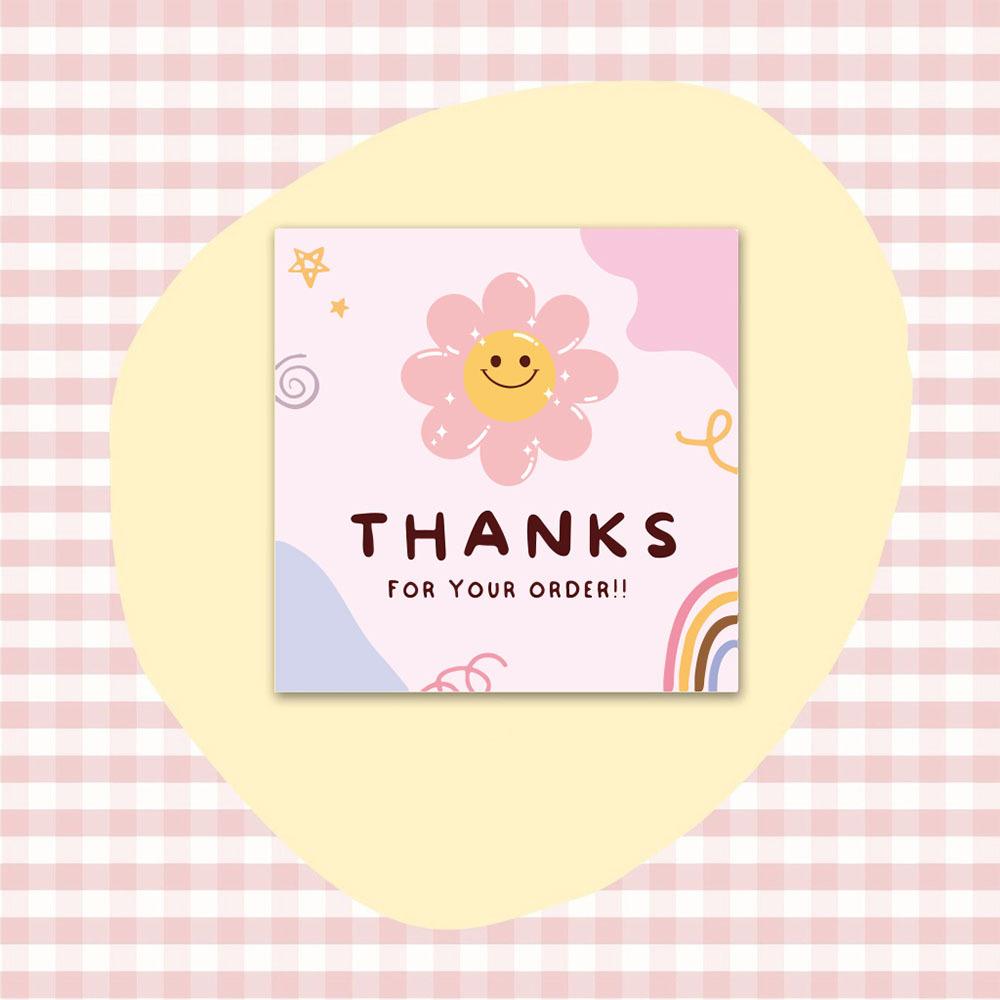 50pcs/Pack Mini Flower Thank You Cards for Gift Box Package Holiday Cards Bakery Flower Shop Small Businesses Decor Cards