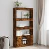 VidaXL High Buffet Smoked Oak 92x33x180 Cm Engineered Wood, Bookcase, Modern Bookcase, Bookshelf 3309622